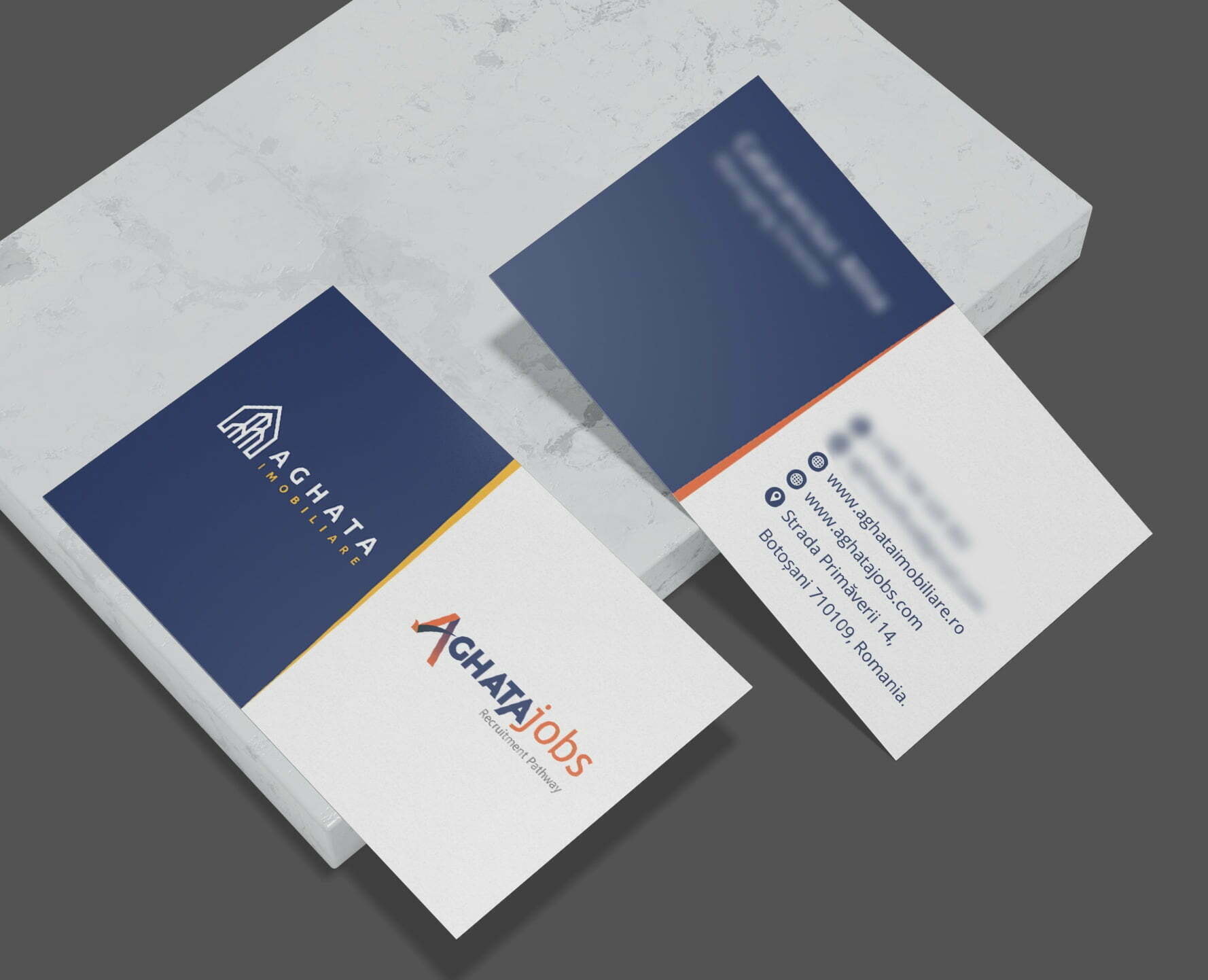 Logo with Business Card designed for Aghata Jobs.